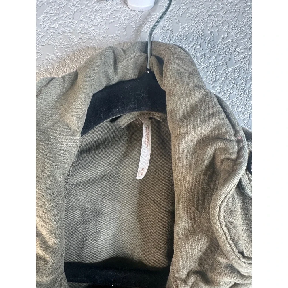 Free People Women's Olive Green Utility Military Field Jacket Size Small
